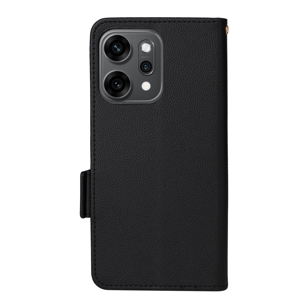 For Oppo Reno14 Pro 5G (Global) Case with Wrist Strap Litchi Texture PU Leather Wallet Phone Cover