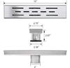 Factory Direct 12 Inch Brushed Linear Shower Drain 304 Stainless Steel Channel Drain for Hair Catcher