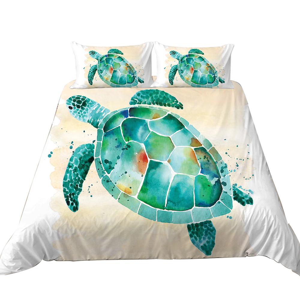 Domácí povlečení se zvířecím vzorem z oceánu Želva s potiskem Povlak na polštář Povlak na polštář Povlečení Set AU/EU/US Domácí dekorace v plné velikosti