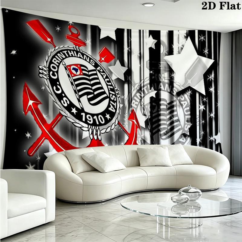 Sport Club Corinthians Paulista Wall Tapestry Aesthetic Wall Hanging Printed Fabric Blanket Decorative Tapestries for Bedroom Living Room Home Decor