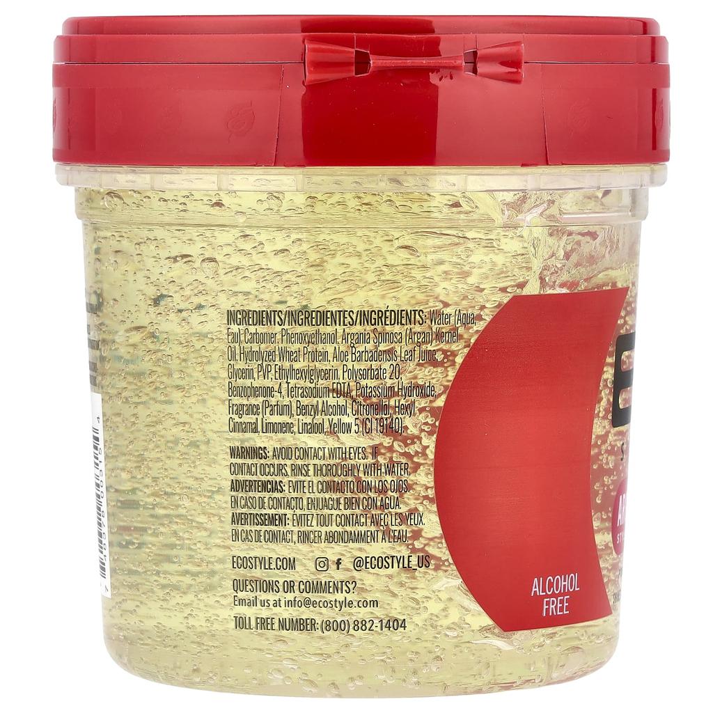 Eco Style, Styling Gel, Max Hold, All Hair Types, Argan Oil, 454g (16oz)
