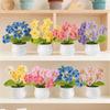 Handmade Crochet Forget-Me-Not Potted Plant Ornament – Small Flower Gift for Mother’s Day or Elderly