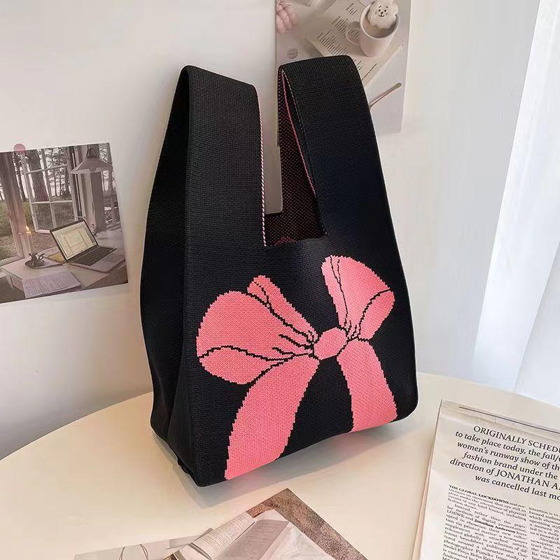 Sommer Damen Niedliche Mini-Tasche Vielseitige Mode Handytasche Cartoon Gestrickte Handtasche Umhängetasche Umhängetasche