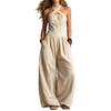 2026 summer new neck cross jumpsuit, European and American style waist back wide-leg pants, cross-border women's clothing