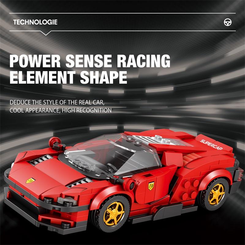Non-Toxic Super Sport Car Building Blocks City Speed Vehicle Car Model Desktop Ornaments Diy Assembly Brick Toys Holiday Gift For Children