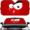 Angry Cartoon Eyes Sun Visor Car Windshield Sun Shade UV Protection Heat Insulation Cover Universal Sun Protector