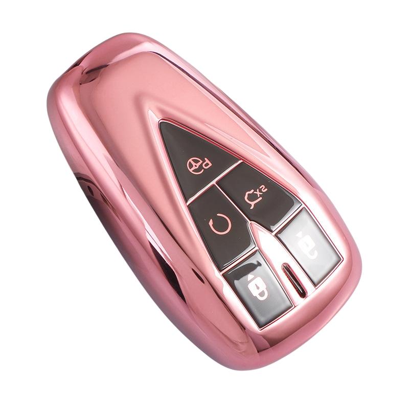 

Чехол для дистанционного ключа из ТПУ с 5 кнопками для Changan CS35 Plus CS55 Plus CS75 Plus 2019 2020, защитный чехол для ключей, держатель для сумки розовый