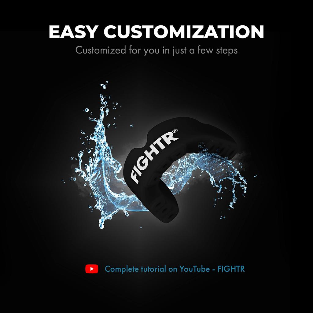 FIGHTR Premium Mouthguard Breathe Easy Adjust Sports Mouthguard for Hockey and Other Sports Includes Hygiene Box - & Boxing, MMA, Football,