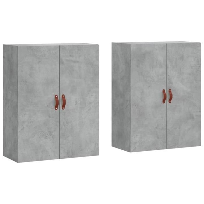 VidaXL Armoires murales 2 pcs gris béton 69,5x34x90 cm 3195599