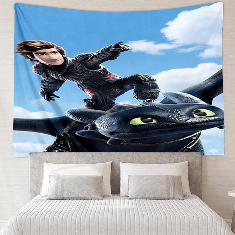 Dragon Print Tapestry, Backdrop, Easy Setup, Ideal for Bedroom, Office & Living Room, with Aesthetic Wall Hanging Decor.