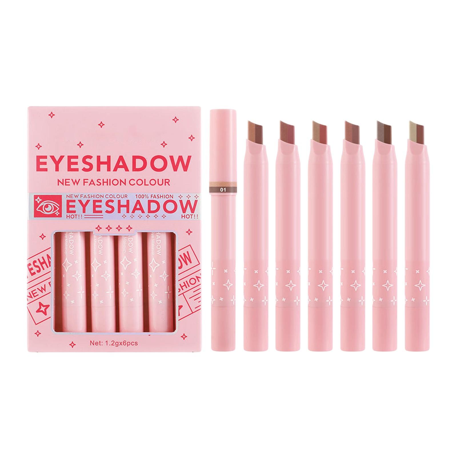 

Two-color Eye Shadow Stick 6-piece Set Cosmetic Eye Brightener | Eye Shadow Stick Smooth Cream Eye Shadow Highlighter Stick For Eye Brightening One Size