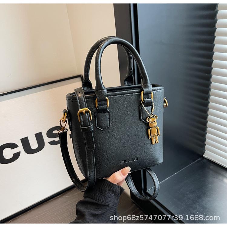 Women's bag 2025 new crossbody bag Korean version ins bucket bag retro versatile high-end niche one-shoulder handbag