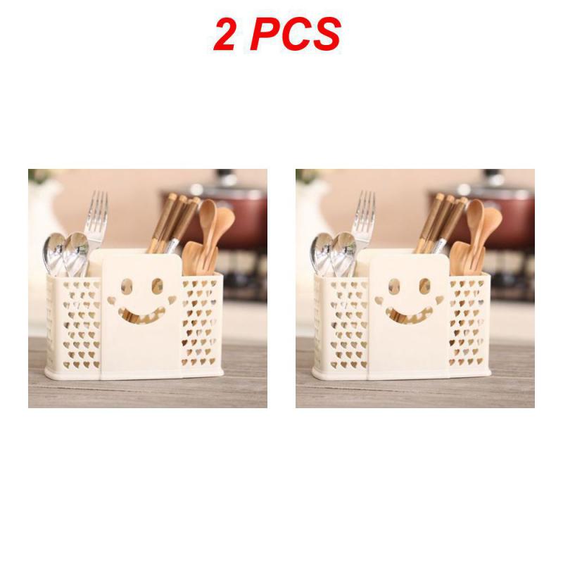 1/2/4PCS Kitchen Draining Rack Cage Cutlery Chopsticks Spoon Holder Storage Box Plastic