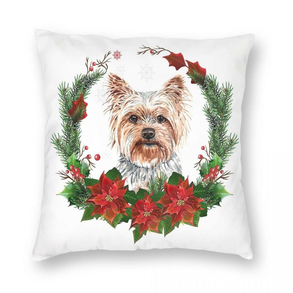 Yorkie Terrier Dog Cute Pillowcase Printed Polyester Cushion Cover Decor Pillow Case Cover Home Square cm