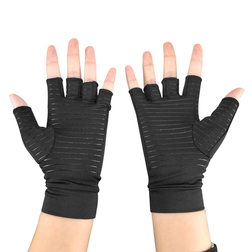 Copper Fiber Arthritis Compression Breathable Half-finger Gloves for Rheumatoid Arthritis
