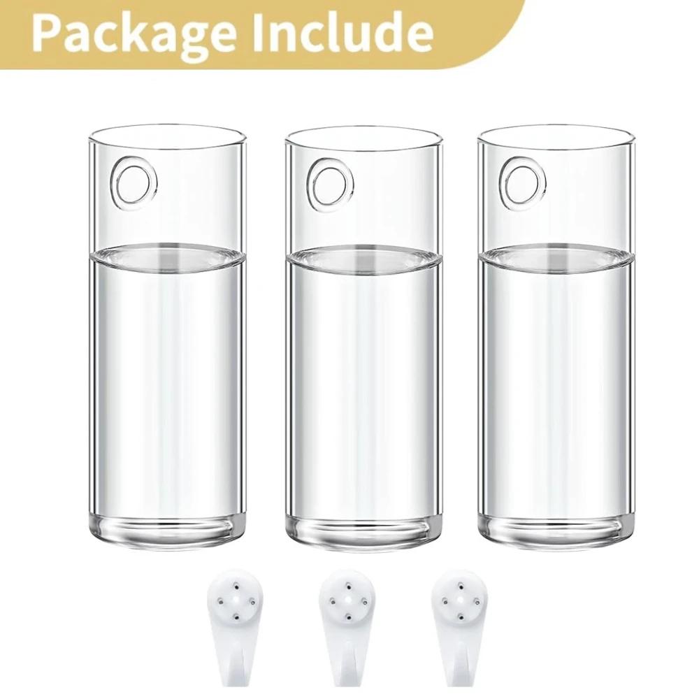 3/6 Stück Glas-Wandvase für Pflanzen, zum Aufhängen im Innenbereich, Vermehrungs-Pflanzgefäß, Behälterhalter mit Kunststoff-Unsichthaken ohne Spuren