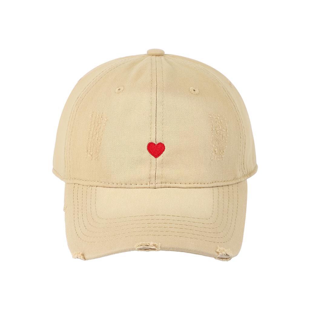 Spring Summer Ins Korean Trendy Cotton Sun Baseball Cap Women Japanese Small Fresh Face Small Love Heart Embroidery Baseball Cap