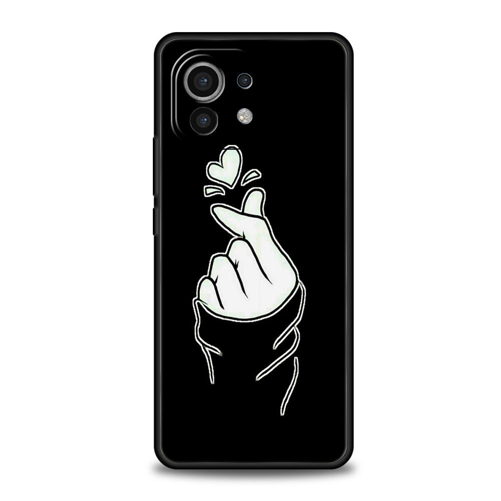Phone Case Cover for Xiaomi Mi 17 15 14 13 12 11 Ultra 15T 14T 13T 12T 11T Pro Lite 5G Soft TPU Capas Black White Love Kpop Bags