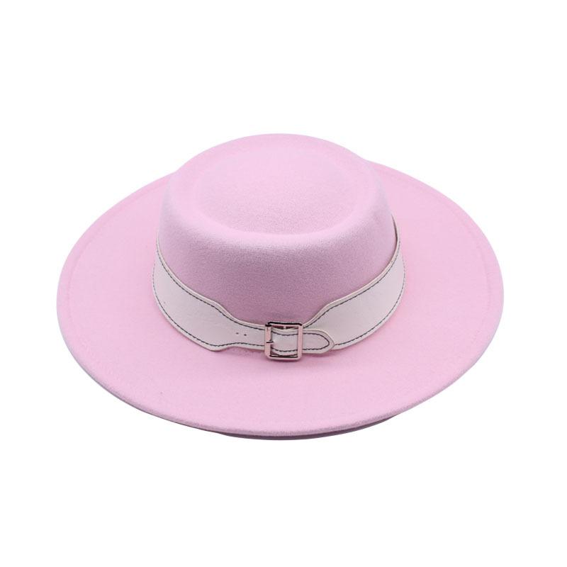 European and American fashion autumn and winter woolen top hat women, British retro temperament big-brimmed jazz hat women's concave felt hat