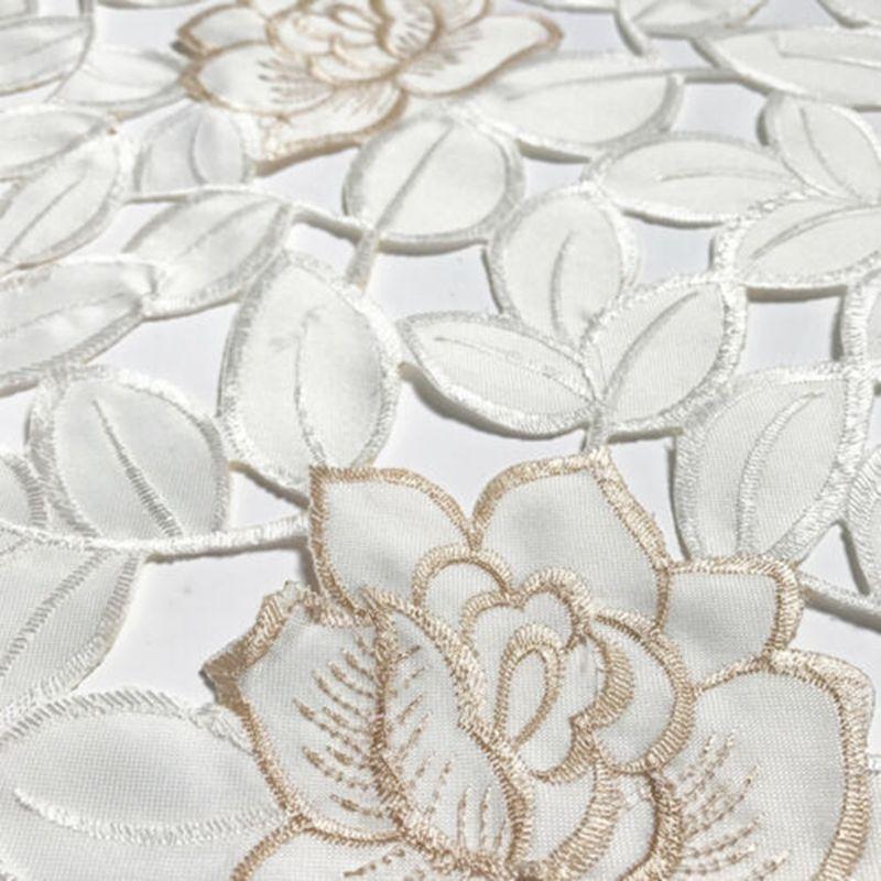 Table Decoration White Flower Lace Home Decor Table Runner Placemat Embroidered Vintage