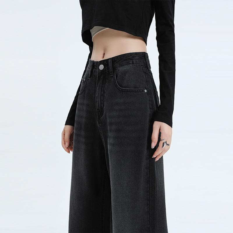 Women's High Rise Wide Leg Jeans Loose Fit Casual Washed Straight Denim Pants