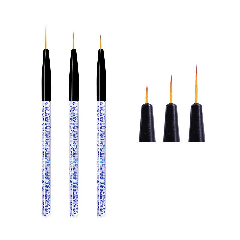 3 Pcs Nail Brush Acrylic Pen Carving Art Tips Painting Poly Nail Gel Tool Liner UV Gel Manicure Accessories Tool Set