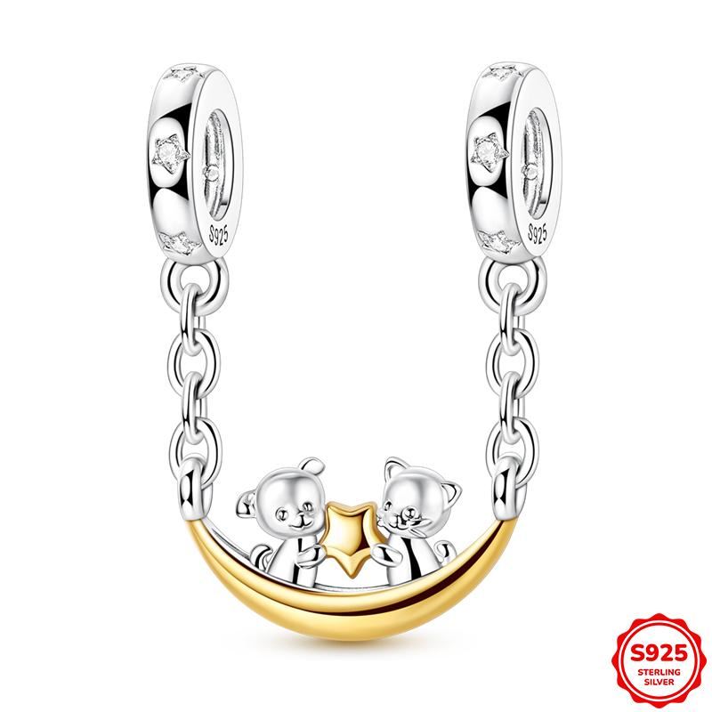 925 Silver Moments Keychain Charm Fit Original Silver Beade Ladies Gift