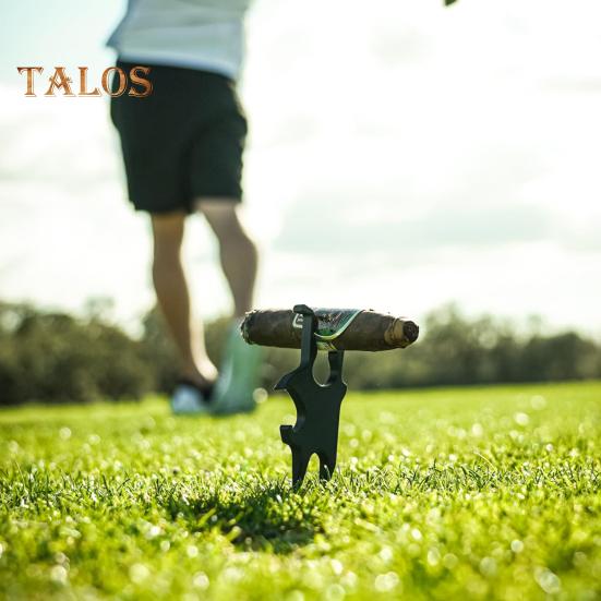 Suporte Magnético para Cigarro de Golfe Smoke Porta Copo de Cerveja e Ferramenta para Reparar Divots 3 em 1 Acessório de Golfe Multifuncional Presentes para Homem