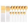 24Pcs Matte Black Gold Stainless Steel Dinnerware Cutlery Set Tableware Knife Fork Spoon Flatware Wedding Daily Dinner Set