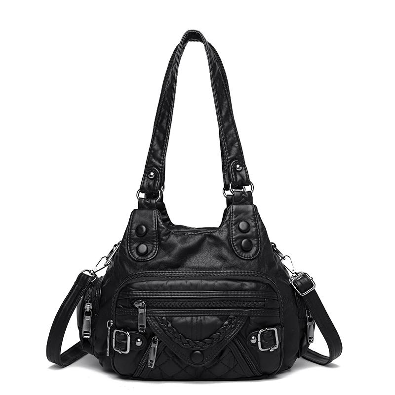 

Роскошная повседневная женская сумка-тоут из высококачественной кожи, женские сумки для женщин 2025 года, весенняя женская сумка через плечо, маленькие сумки через плечо чёрный