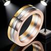 Classic 3-Color Gold Silver Rose Gold Stainless Steel Ring for Men Women, Fashion Wedding Band Couple Ring, Durable Titanium Ste