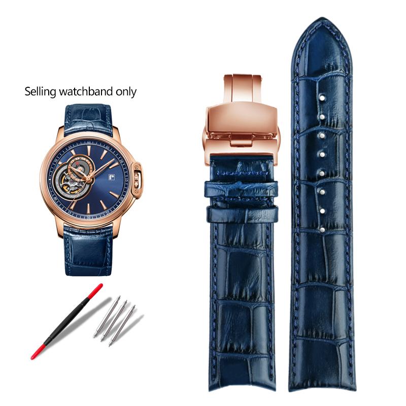 20mm 21mm Kožený remienok na hodinky so zakriveným koncom pre Tissot Seiko Rossini 5793B04B 9633B04B Vzor jašterice Náramok na hodinky