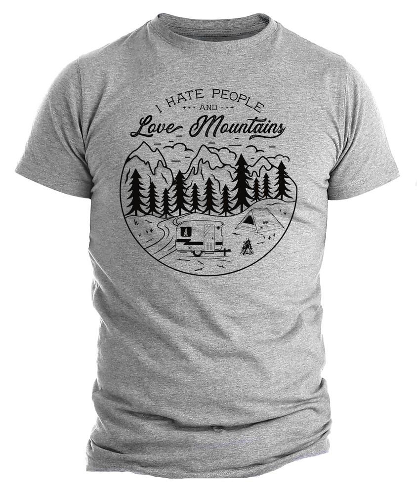 Outdoor Shirts Wilderness Graphic Tee I Love Mountain And Hate People Hiking Tee