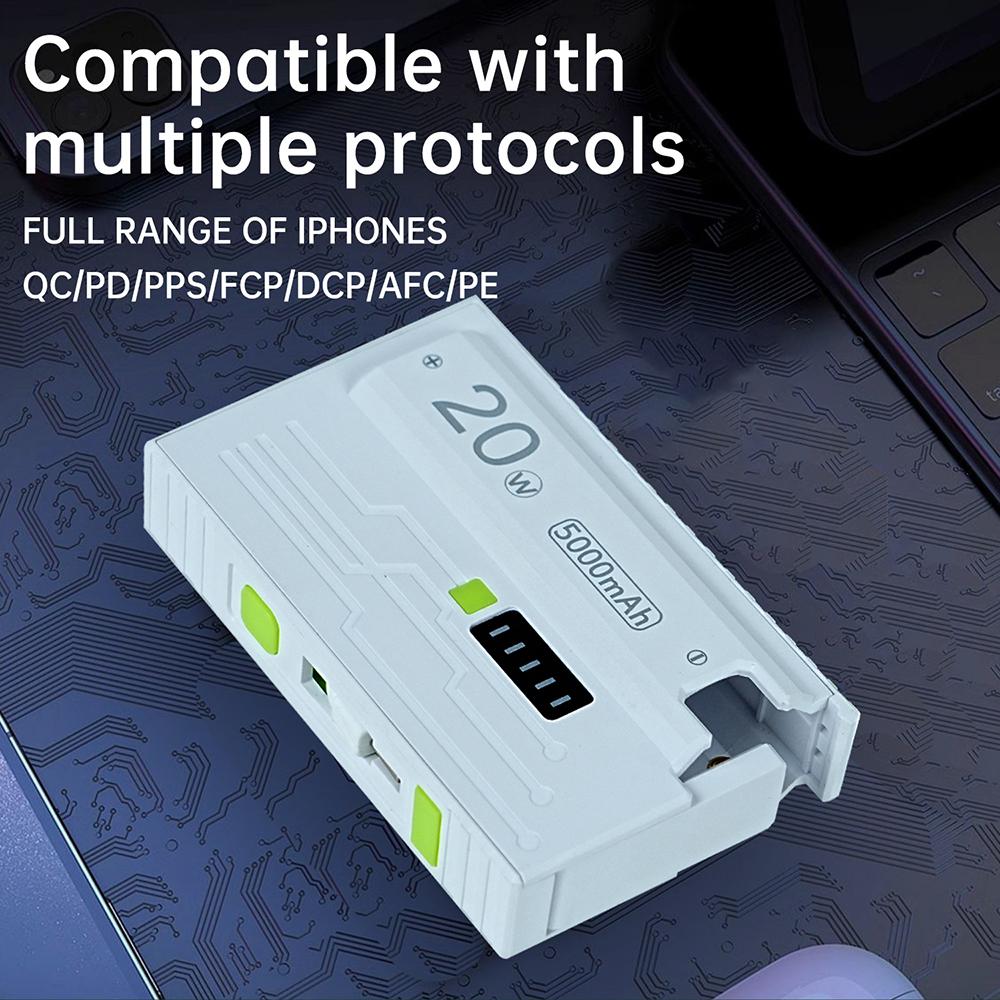 1 Stück 21700 Akkufach 20W Schnellladung Mobile Power Case Dual-Modus Unterstützung kleiner Strom kommt mit Auswerferstecker