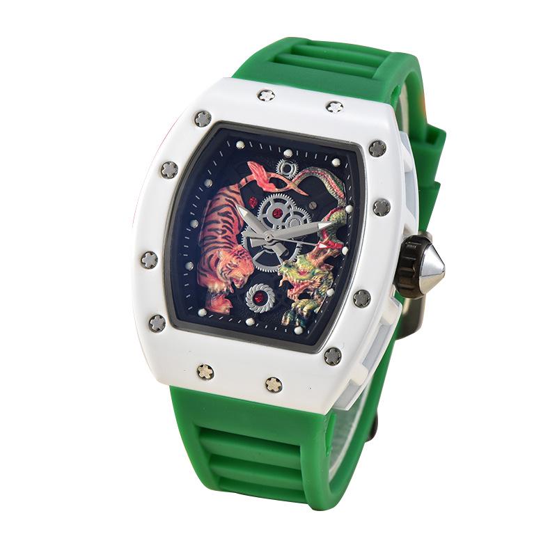 Drache Tiger Totem Quarz Herrenuhr - Kräftiger Europäischer & Amerikanischer Stil für Jugendliche