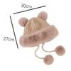 Winter Hat For Girls Faux Fur Pompom Knitted Hat For Outdoor