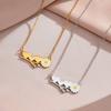 Gold Silver Heart Daisy Pendant Necklace Stainless Steel Heart Flower Necklace  Lady