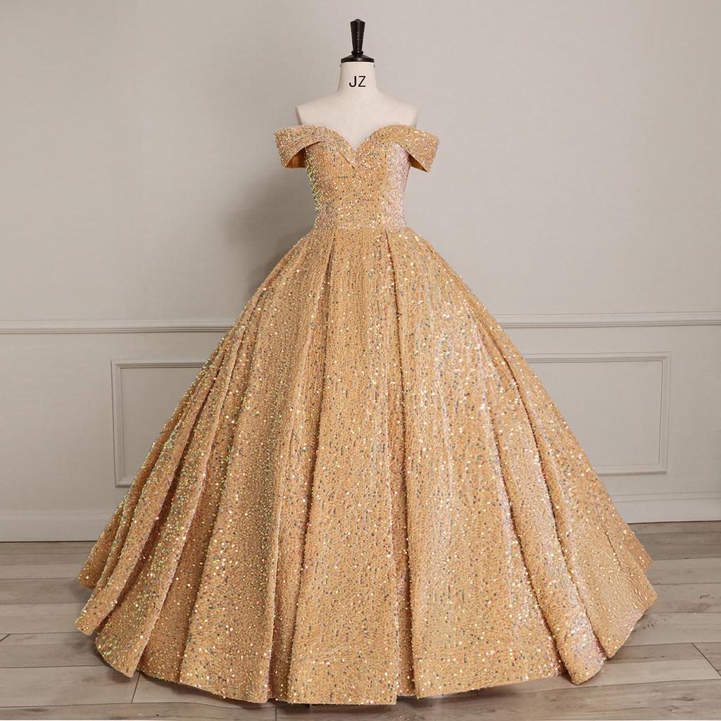 Cross-border Shiny Pitaya Puffy Skirt Wedding & Evening Gown