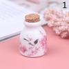 Piccolo recipiente Dappen in Vetro Ceramica con Tappo in Sughero e Motivi Floreali per Nail Art e Artigianato