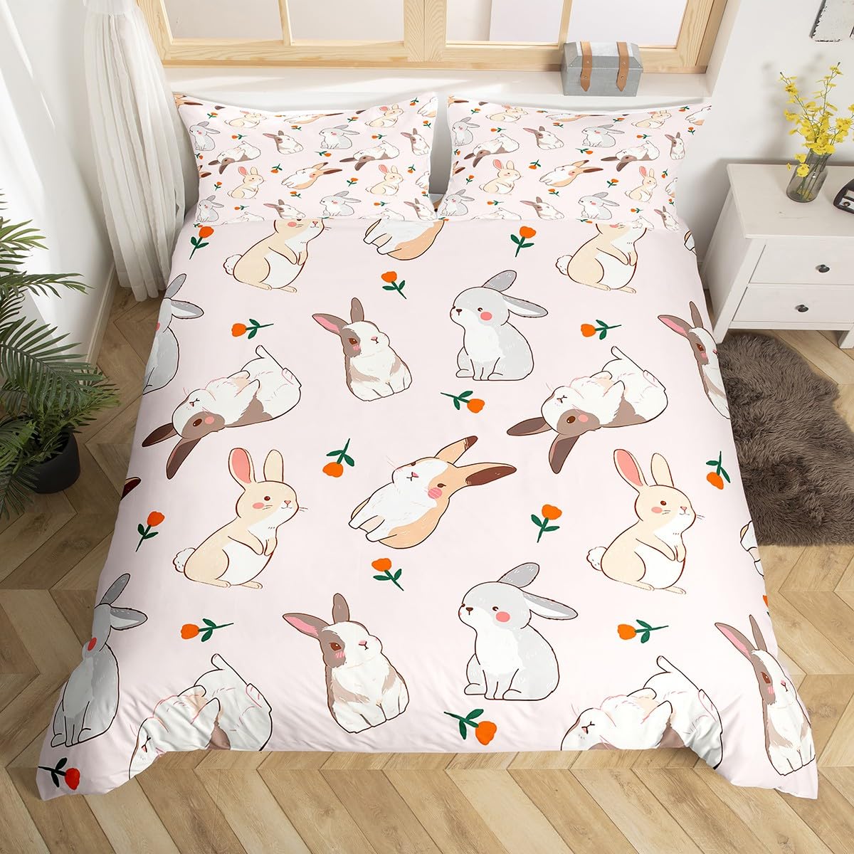 Пододеяльник с изображением мультяшного кролика — фото 11