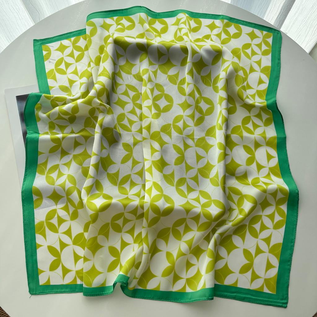 Design Print Square Scarf Silk Feeling Neckerchief Bandana Women Shawl Scarves Wrap Head Kerchief Hair Band Ties
