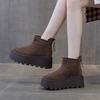 Thick-soled Martin boots women's 2025 new British style autumn and winter velvet small man heightening European popular muffin short boots