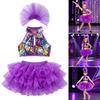 Sequins Jazz Dance Costume with Headwear Children Dance Outfit Stage Performance Costume  Kids