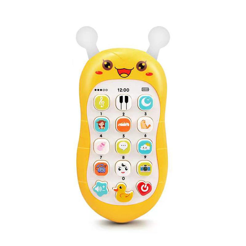 Baby Phone Toy Music Sound Telephone 0-3Y Early Educational Toy for Kids English Learning Simulation Sleeping Toys Gifts жёлтый