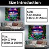 Black Light Tapestry Uv Reactive Psychedelic Mushroom Fractal Art Wall Hanging Bedroom Dorm Separate Room Decoration Wall Decor