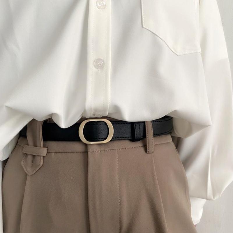 Versatile No Womens Hole Belt In Round Gold Black And Coffee Perfect For Style Student