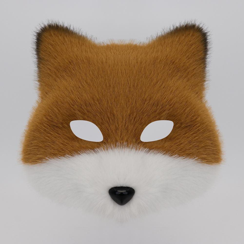 Furry Animal Mask Cosplay Fox Costume Accessories Stage Performance Halloween Party Decoration For Adults