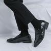 European Plus Size Leather Loafers for Men - Embossed, Spliced Design for Spring/Autumn 2025