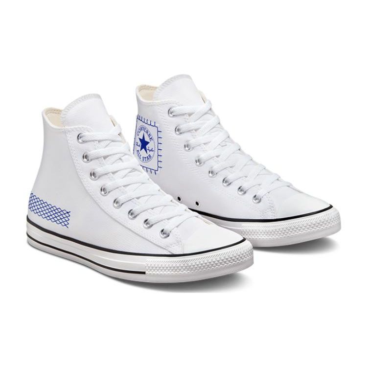 Converse Chuck Taylor All Star Trendy Lightweight High-Top Canvas Shoes Unisex Sneakers White Blue A00779C