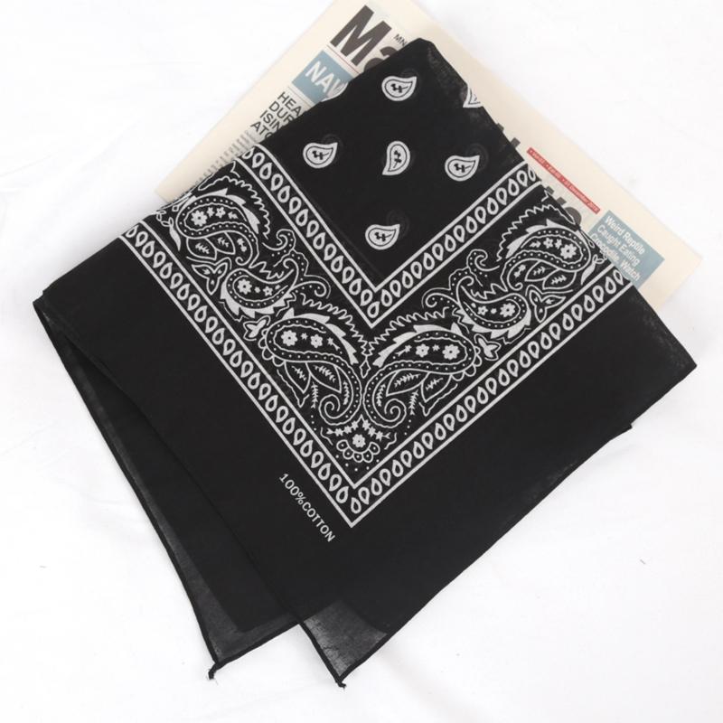 Unisex Cotton Bandana Kerchief Hip Hop Black Hair Band Neck Scarf Sports Headwear Wrist Wraps Head Square Scarves Handkerchief